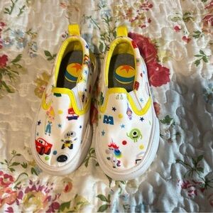 Kids' White and Yellow Slip-On Sneakers